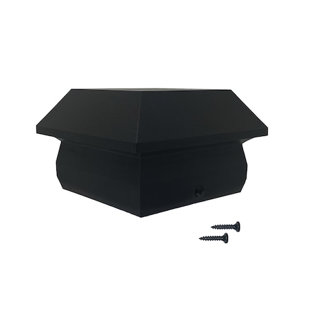 Nuvo Iron 4in x 4in BlackPlastic Pyramid Plastic Post Caps, 24PK SPC25-MP24